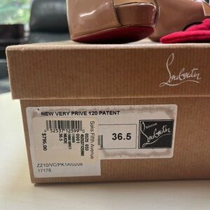 Christian Louboutin Patent Heels - Nude with Red Soles
